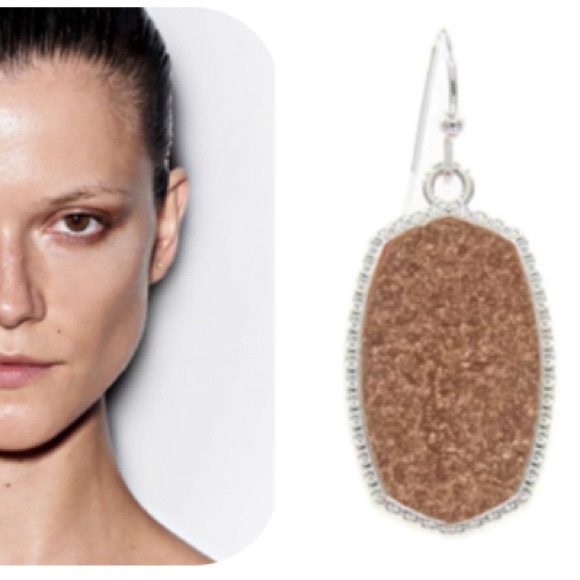 Sparkly Kendra Bronze Drop Earrings - Picture 4 of 10